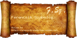 Ferencsik Szabolcs névjegykártya